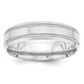 14K White Gold Heavy Comfort Fit Fancy Band