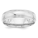 14K White Gold Heavy Comfort Fit Fancy Band