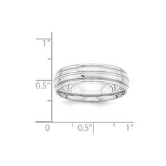 14K White Gold Standard Comfort Fit Fancy Band