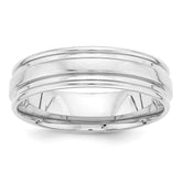 14K White Gold Heavy Comfort Fit Fancy Band