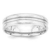 14K White Gold Heavy Comfort Fit Fancy Band
