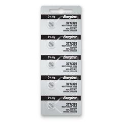 Pkg/(5) Type 377/376 Energizer Watch Batteries Tear Strip
