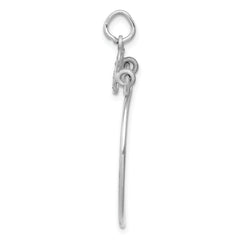 14K White Gold Heart Charm Holder