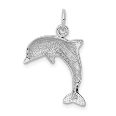 14K White Gold Dolphin Charm