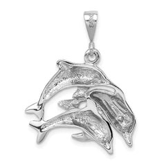 14K White Gold Dolphin Charm