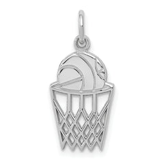 14k White Gold Basketball Charm