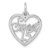 14k White Gold Sweet 15 Charm