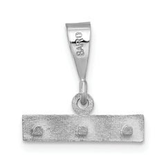 14Kw Large Brushed Diamond Cut Number Top Charm