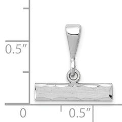 14Kw Large Brushed Diamond Cut Number Top Charm