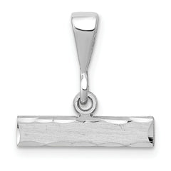 14kw Large Brushed Diamond Cut Number Top Charm