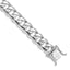 14K White Gold 8 inch 13.4mm Hand Polished Rounded Curb Link with Box Catch Clasp Bracelet - Sophia Jewelers
