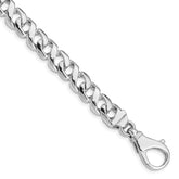 14K White Gold 8.75 inch 8.75mm Hand Polished Fancy Link with Fancy Lobster Clasp Bracelet