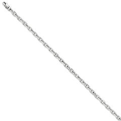 14k White Gold 4.2mm Hand-polished Fancy Link Bracelet