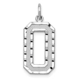14kw Large Brushed Diamond-cut Number 0 Charm