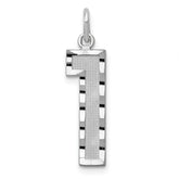 14kw Large Brushed Diamond-cut Number 1 Charm