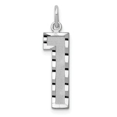 14kw Large Brushed Diamond-cut Number 1 Charm