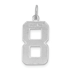 14Kw Large Brushed Diamond-cut Number 8 Charm