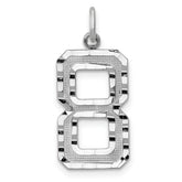 14kw Large Brushed Diamond-cut Number 8 Charm