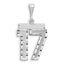 Large Number 17 Charm in 14K White Gold, Brushed & Diamond-Cut - Sophia Jewelers
