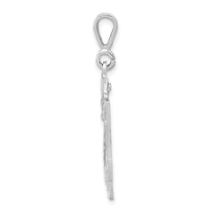 14K White Gold Large Diamond-cut Number 24 Charm