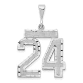 14kw Large Brushed Diamond-cut Number 24 Charm