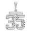 14kw Large Brushed Diamond-cut Number 35 Charm