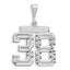 14kw Large Brushed Diamond-cut Number 38 Charm