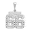 14kw Large Brushed Diamond-cut Number 66 Charm