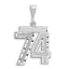 14kw Large Brushed Diamond-cut Number 74 Charm