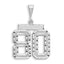 14kw Large Brushed Diamond-cut Number 80 Charm