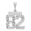 14kw Large Brushed Diamond-cut Number 82 Charm