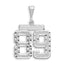 14kw Large Brushed Diamond-cut Number 89 Charm