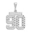 14kw Large Brushed Diamond-cut Number 90 Charm