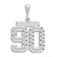 Number 90 Charm in 14K White Gold, Brushed & Diamond-Cut - Sophia Jewelers