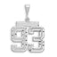 Large Number 93 Charm in 14K White Gold, Brushed & Diamond-Cut - Sophia Jewelers
