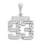14kw Large Brushed Diamond-cut Number 93 Charm