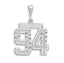 Large Number 94 Charm in 14K White Gold, Diamond-Cut - Sophia Jewelers