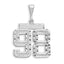 Large Number 98 Charm in 14K White Gold, Brushed & Diamond-Cut - Sophia Jewelers