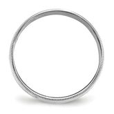 10k White Gold 6mm Lightweight Milgrain Half Round Wedding Band