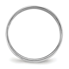 10k White Gold 6mm Lightweight Milgrain Half Round Wedding Band