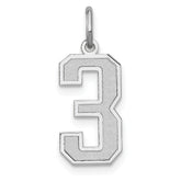 14kw Medium Satin Number 3 Charm