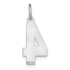 14Kw Medium Satin Number 4 Charm
