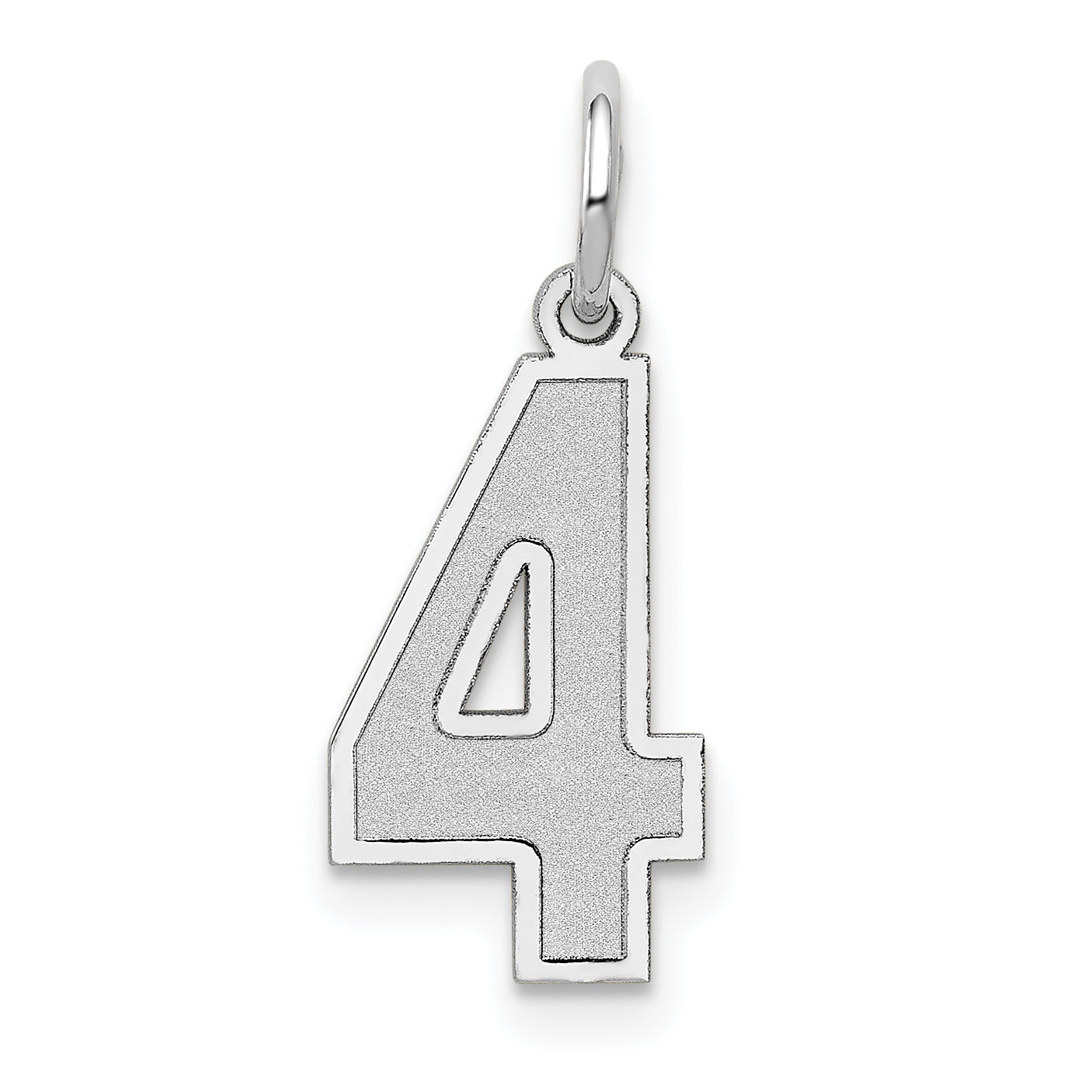 14kw Medium Satin Number 4 Charm