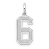 14kw Medium Satin Number 6 Charm