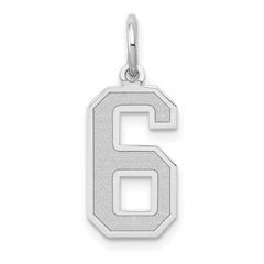 14kw Medium Satin Number 6 Charm