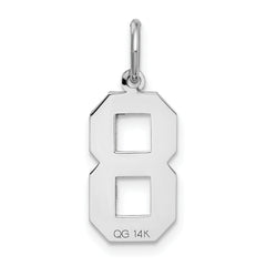 14Kw Medium Satin Number 8 Charm