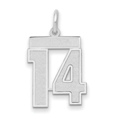 14kw Medium Satin Number 14 Charm