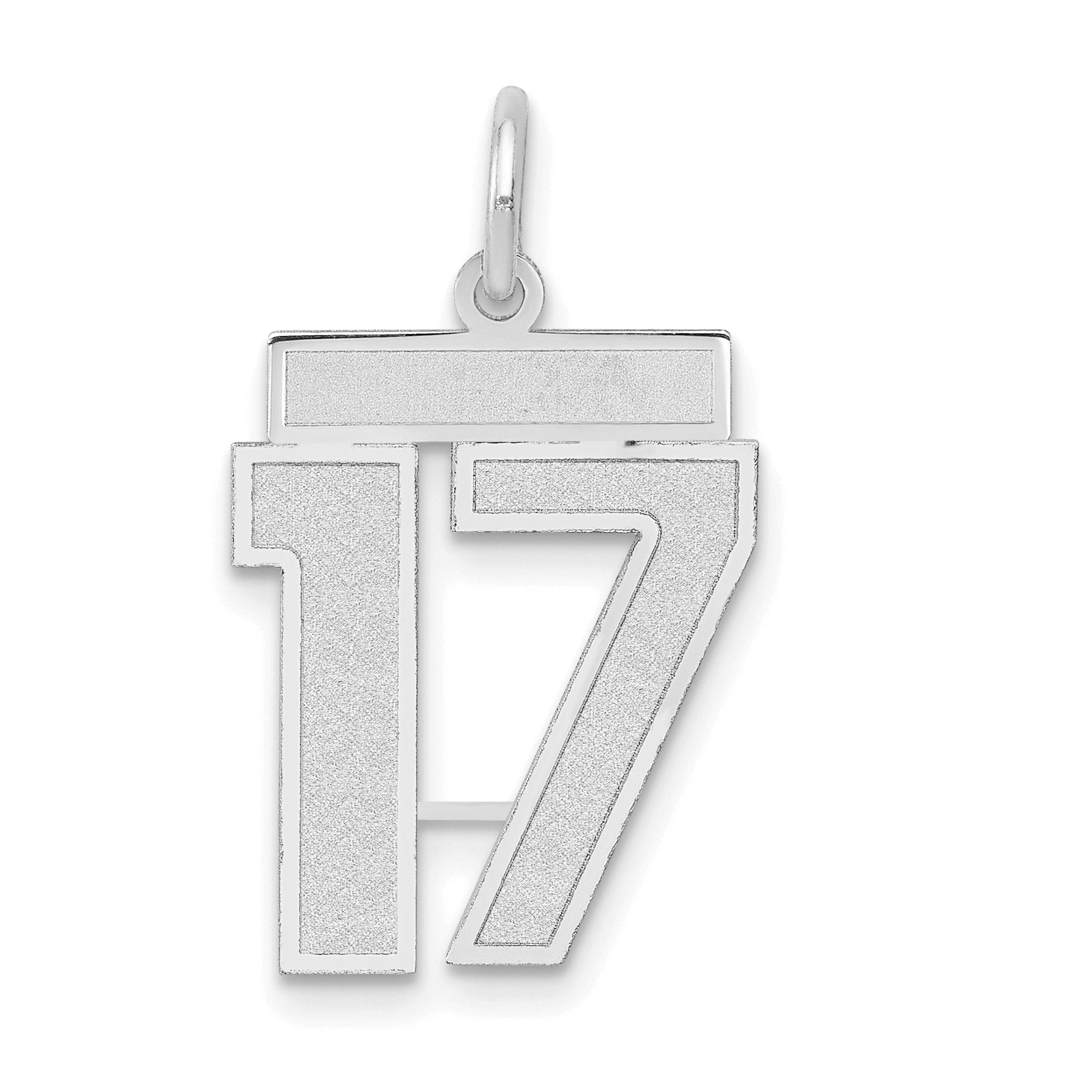 14kw Medium Satin Number 17 Charm