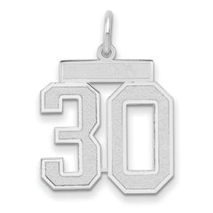 14kw Medium Satin Number 30 Charm