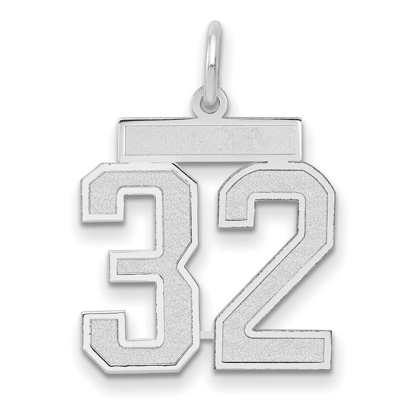 14kw Medium Satin Number 32 Charm